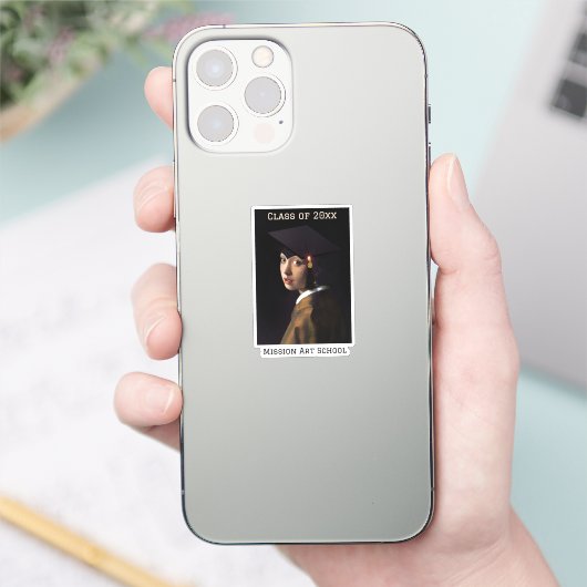 Meisje met Afstudeerder Pet Afstuderen Sticker (Telefoon)