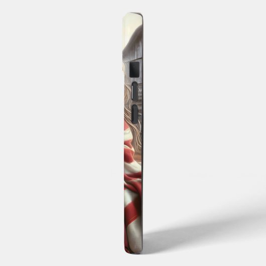 Meisje met Amerikaanse vlag en kitten Case-Mate iPhone Case (Achterkant / Links)