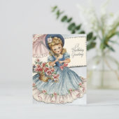  meisje met baarmoeder feestdagenkaart (Staand voorkant)