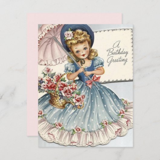  meisje met baarmoeder feestdagenkaart (Voorkant / Achterkant)