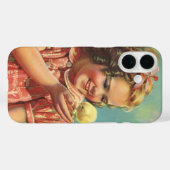 meisje met Baby Chick, blij kind glimlachend Case-Mate iPhone Case (Achterkant (horizontaal))