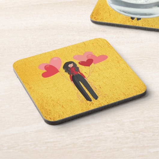 Meisje met ballonvaardig bier onderzetter (Linkerzijde)