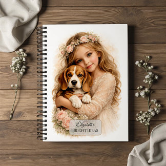 Meisje met beagle pup notitieboek