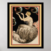 Meisje met belletjes Art Deco Poster (Voorkant)
