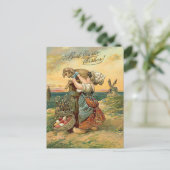 Meisje met beste paastijd briefkaart (Staand voorkant)
