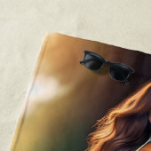 Meisje met bikini op hoge hakken strandlaken (In situ)