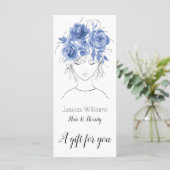 meisje met blauwe waterverf rozen-Floral (Staand voorkant)