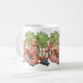  meisje met bloemen in de tuin koffiemok (Voorkant links)