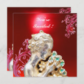 MEISJE MET BLOEMEN ,Rode Robijn Kaart (Voorkant / Achterkant)