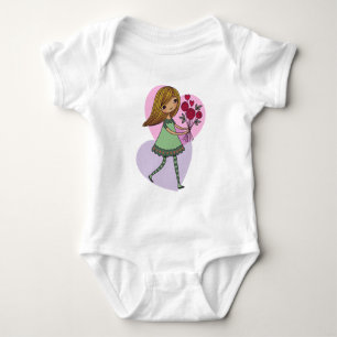 Meisje met bloemen romper