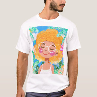 Meisje met bloemen t-shirt