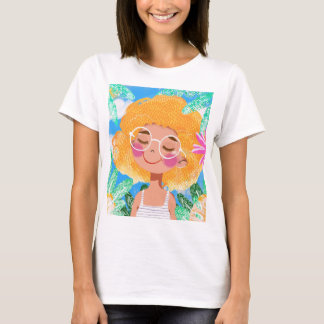 Meisje met bloemen t-shirt