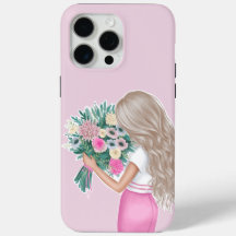 Meisje Met Bloemen Telefoonhoesje – Zacht & Dromer