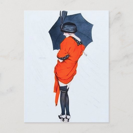  meisje met Briefkaart op het mbrella (Voorkant)