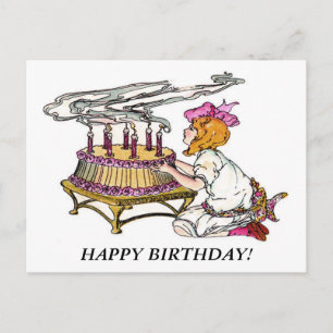 meisje met Cake Briefkaart