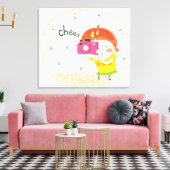 Meisje met camera, klikken canvas afdruk (Insitu (Woonkamer))