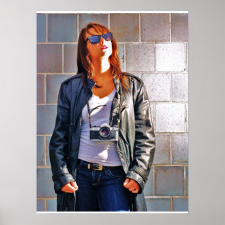 Meisje met camera poster