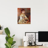 Meisje met Cat, Auguste Renoir Poster (Thuiskantoor)