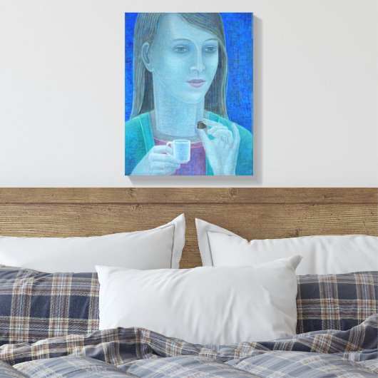 Meisje met chocolade 2011 canvas afdruk (Insitu (Slaapkamer))