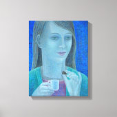 Meisje met chocolade 2011 canvas afdruk (Voorkant)