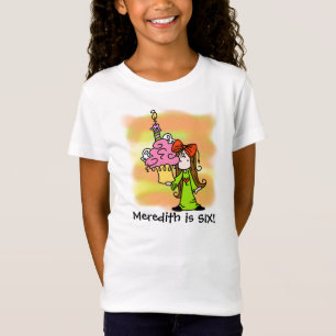 Meisje Met Cupcake Verjaardag T-shirt