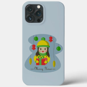Meisje met de doos van de Kerstmisgift iPhone 13 Pro Max Hoesje