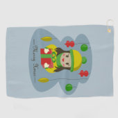 Meisje met de doos van de Kerstmisgift Golfhanddoek (Horizontaal)