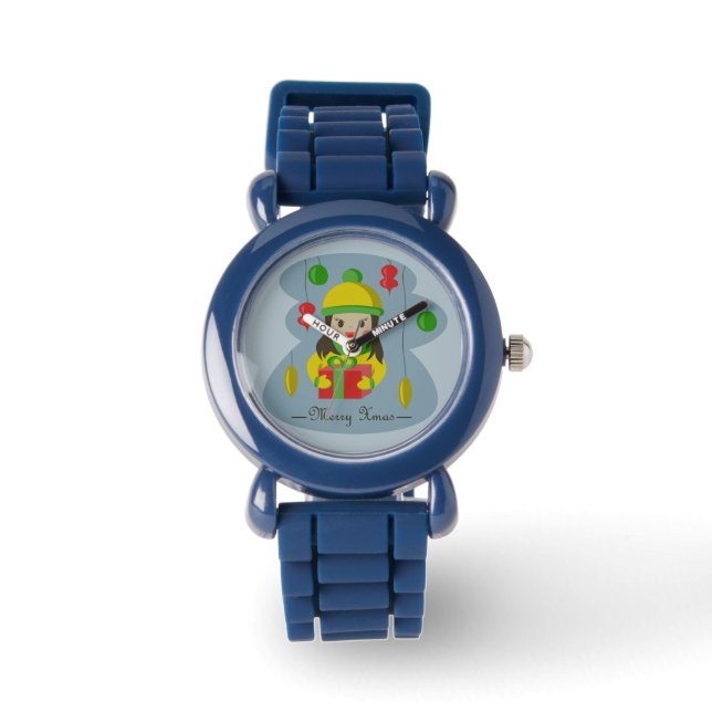 Meisje met de doos van de Kerstmisgift Horloge (Voorkant)
