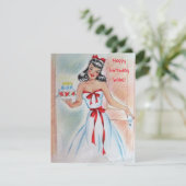  meisje met de Kaart 'Birthday Cake Holiday' (Staand voorkant)