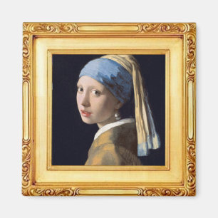 Meisje met de parel van Vermeer Magneet