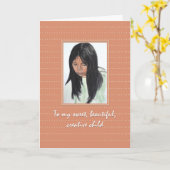 Meisje met donker haar Verjaardag van de dochter Kaart (Gele Bloem)