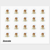 Meisje met Duck-Stickers en labels (Vel)