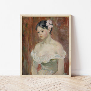 Meisje met een bloem in haar haar Berthe Morisot Poster
