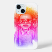 Meisje met een bril, iPhone case (Achterkant)