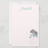 Meisje met een coole, sjieke afbeelding briefpapier (Voorkant)