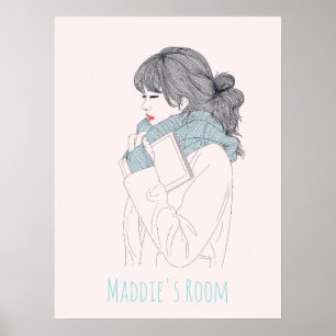 Meisje met een coole, sjieke afbeelding poster