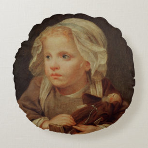 Meisje met een Doll Rond Kussen