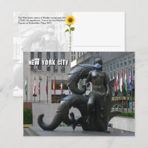 Meisje met een gezichtsmasker - NYC H-briefkaart Briefkaart