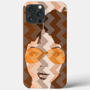 Meisje met een gouden zonnebril iPhone 13 pro max hoesje