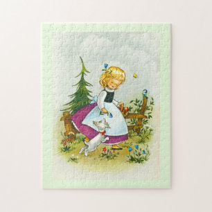 meisje met een hond legpuzzel