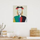 Meisje met een kam in haar haar poster (Keuken)