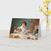 Meisje met een kat | Victor Gabriel Gilbert Kaart (Gele Bloem)