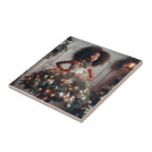 Meisje met een kerstboomjurk tegeltje (Zijkant)