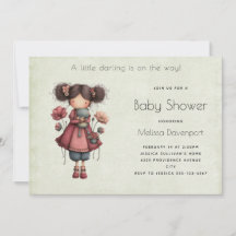 Meisje met een kikkerpop Schattige Gril Baby Showe