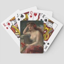 Meisje met een klaproos door Emile Vernon Pokerkaarten
