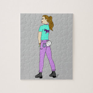 meisje met een konijnenstaart legpuzzel
