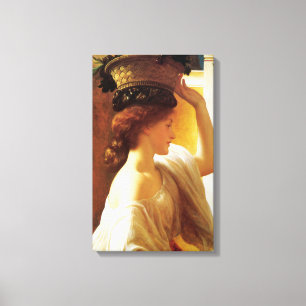 Meisje met een mand van fruit (door Frederic Leigh Canvas Afdruk