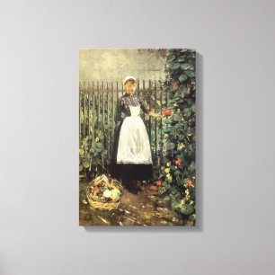 Meisje met een mand van groenten (Olga Boznanska) Canvas Afdruk