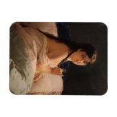 Meisje met een medaillon (door Gerolamo Induno) Magneet (Horizontaal)