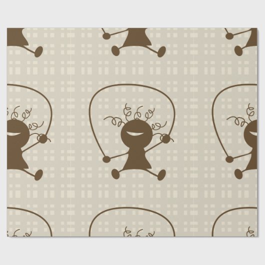 Meisje met een pap omhullpapier cadeaupapier (Vlak)